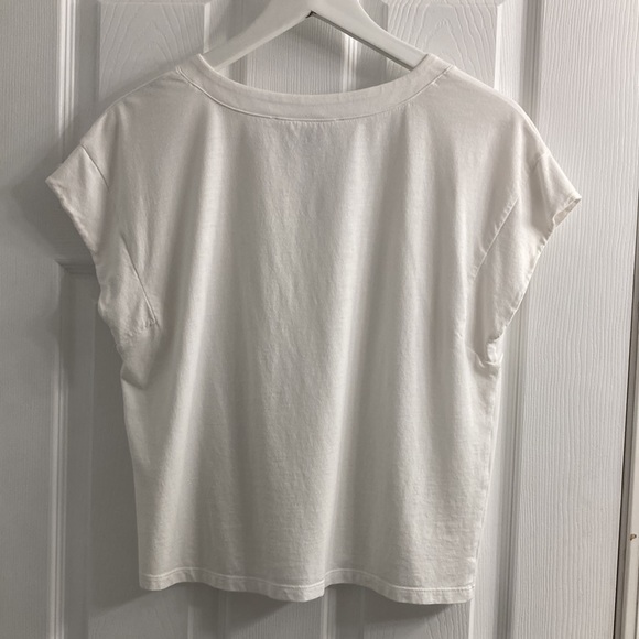 GUC WHBM White Short Sleeved High-Rise Tee-Size Medium - Picture 2 of 4